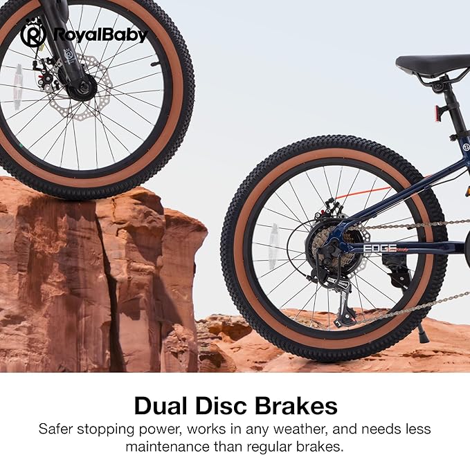 RoyalBaby Kids Mountain Bike for Boys and Girls, Ultra-Light Aluminum 20-24 Inch Wheel Bicycle for 6-14 Years Old Children, 7/21-Speeds Drivetrain