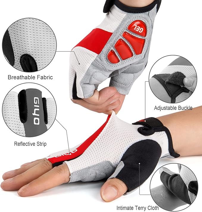 Cycling Gloves for Men Women - Road/Mountain Bike Gloves Anti Slip Shock Absorbing Padded -Bicycle Biking Gloves for Fitness Cycling Training Outdoor Sports