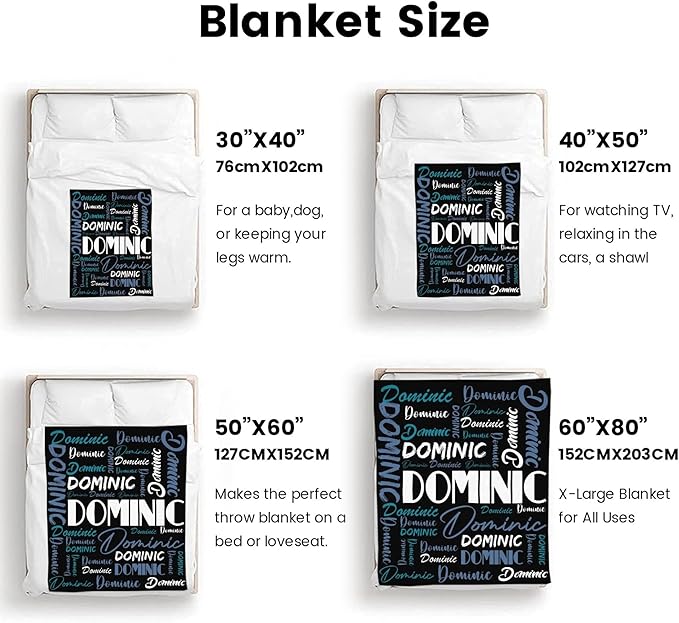 Dr.TOUGH Personalized Name Blanket Personalized Blanket for Adult Kids Flannel Customized Personalized Blankets and Throws