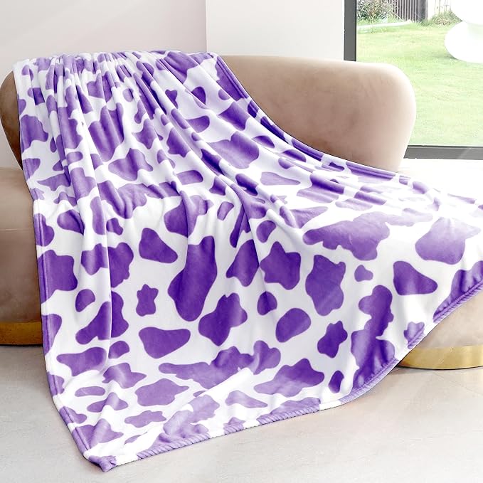 Purple Fleece Blanket Twin Size Lightweight Fuzzy Soft Throw 60x80 Inch Lavender Twin Blanket for Couch Bed Sofa Camping Traveling