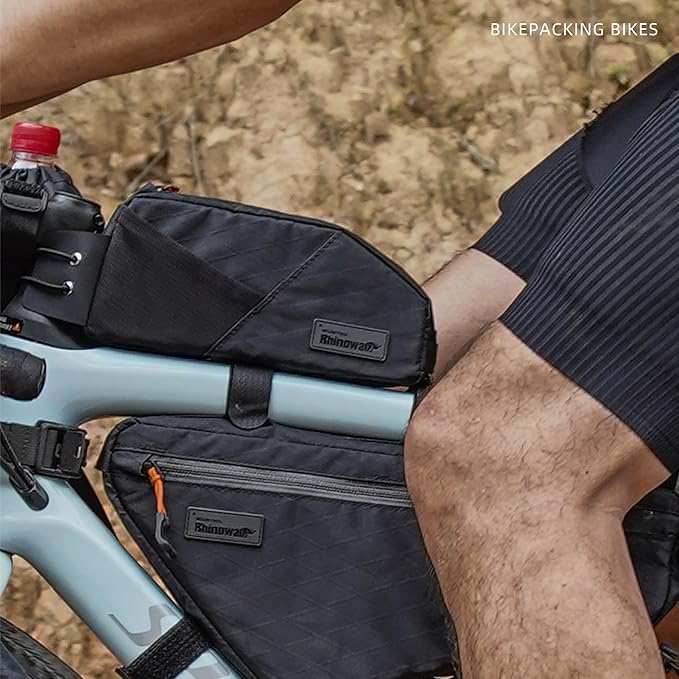 Bike Top Tube Bag Bicycle Front Frame Bag Waterproof Bike Bag 1.2L with Dual Side Mesh Pockets Perfect for MTB Road Bike Cycling Commuting and Outdoor Adventures
