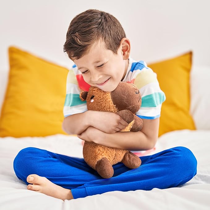 Capybara Microwavable & Weighted Stuffed Animals - 1.5 Lbs Unscented Heating Pad for Period Cramps Pain Relief and Anxiety, Cute Capybara Plush Toys Gifts for Women Girls Adults and Kids by Happy Fuel