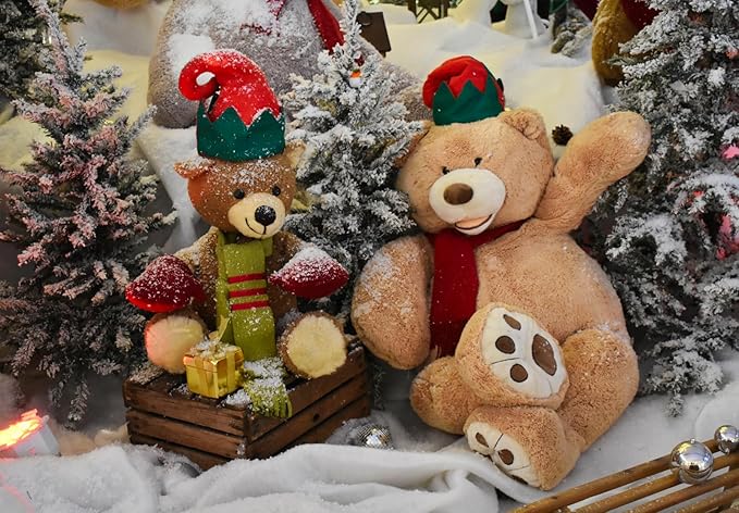 HollyHOME 5ft Giant Teddy Bear Stuffed Animal Huge Teddy Bear Plush with Big Footprints Valentines Gift 5 Feet Light Brown