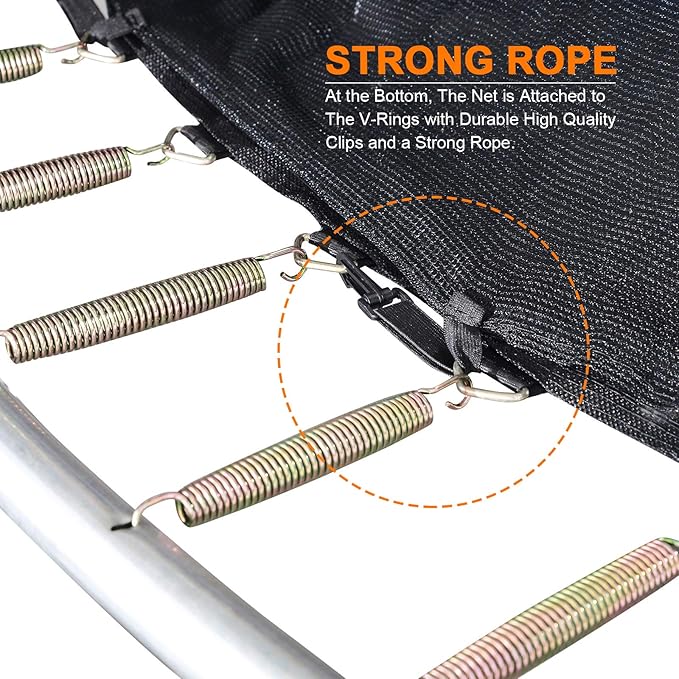 Exacme Trampoline Enclosure Set, Inner Net with Poles Hardware for C14 C15 C16, 6181-N