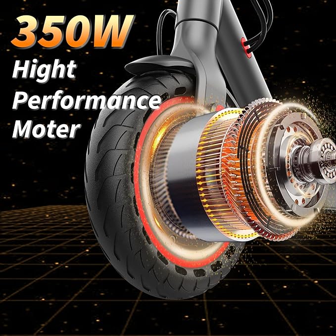 Electric Scooter Adults, Powerful 350W E-Scooter, Max 19 Mph & 15-19 Miles Range Scooters, Folding Scooters with 8.5" Solid Tires, Commuting Scooter Kick Scooter with APP Control (Seats Optional)