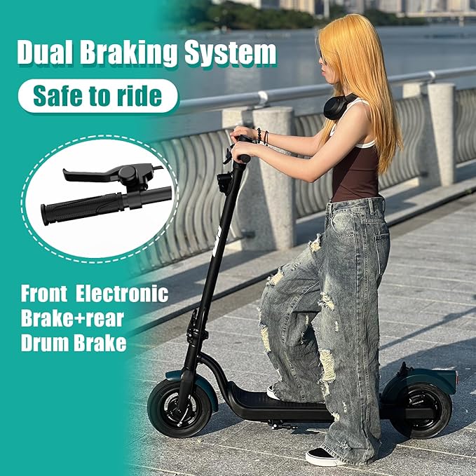 Electric Scooter Adults, Foldable 8.5" Tires E Scooter for Adults, 19 Mph, 350W Motor Fast Cooter, Kick Scooters Max 21 Miles Long Range for Commuting, Heavy Duty E-Scooter with Dual Braking System