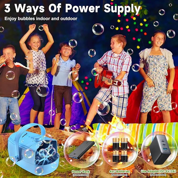 Bubble Machine Automatic Bubble Blower: Durable Bubble Maker 18000+ Big Bubbles Per Minute for Indoor Outdoor Wedding Birthday Party - Portable Bubble Machine for Kids Toddlers
