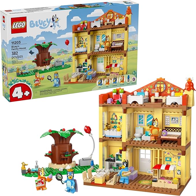 LEGO Bluey: Bluey’s Family House Building Toy - Pretend Play Toys & Figures Playset for Boys & Girls, Ages 4+ - with 5 Characters - Gift for Christmas - 11203