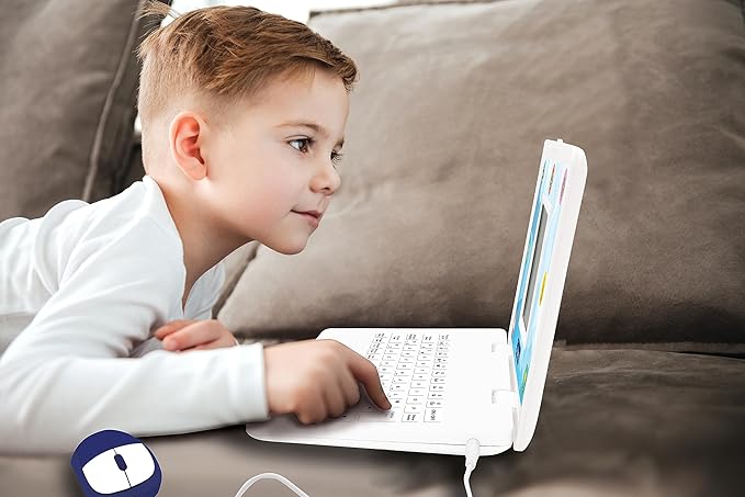 Lexibook - Bilingual and Educational Laptop English/Spanish - Toy for Children, 170 Activities to Learn Languages, Mathematics, Logic, Clock Reading, Play Games and Music, Large Screen - JC599i2