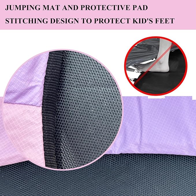 LANGXUN 60" Trampoline for Kids, 5ft Toddler Mini 6-in-1 Trampoline Indoor Outdoor with Swing, Basketball Hoop, Dart Board, Gymnastics Bar, Rings, Christmas Toys Birthday Gifts for Girls Boys Age 3-8