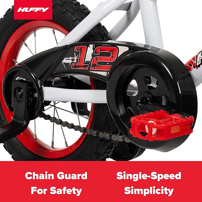 Huffy Upshot 12/16/20 Inch Boys' Bike for Kids, Ages 3+ Years Old, Multiple Color Options, Removable Training Wheels (12" and 16" Only), BMX Design, Designed for Growth, Durable, Easy Assembly