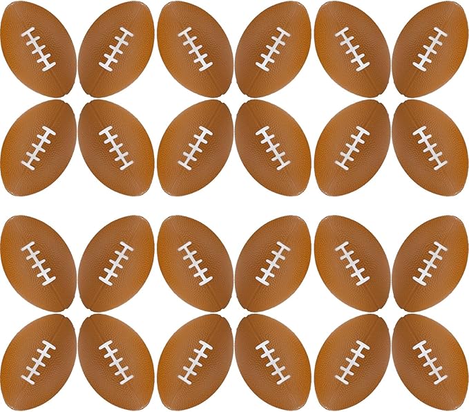 Jerify 24 Pack Foam Footballs 5 inch Bulk Mini Spiral Football Toys Easy Grip Waterproof Small Soft Emulation Foam Footballs for Kids Toddler Indoor Outdoor Play Game Football Party Favors