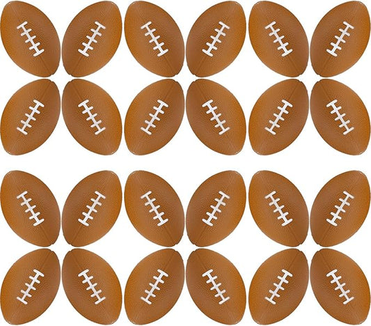Jerify 24 Pack Foam Footballs 5 inch Bulk Mini Spiral Football Toys Easy Grip Waterproof Small Soft Emulation Foam Footballs for Kids Toddler Indoor Outdoor Play Game Football Party Favors