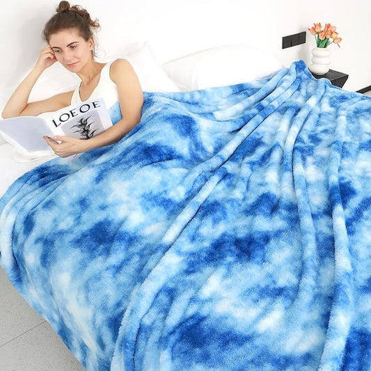 obinsm Blue Throw Blankets for Women - Soft Blanket Warm Fleece Blankets for Couch Bed Home Decor