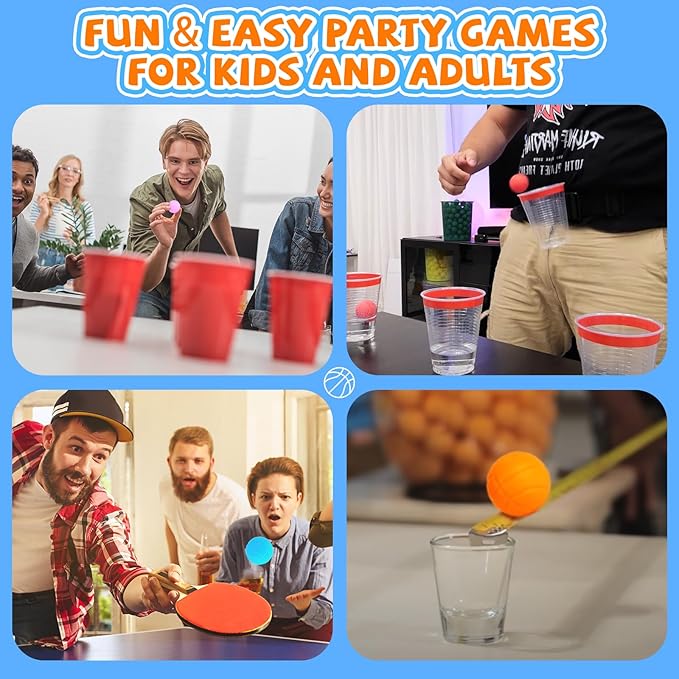 punkdog 30 PingPong Balls for Pop and Catch Ball Game - Outdoor Indoor Game Activities for Boys & Girls,Birthday and Christmas Party Favors Gifts for Kids Ages 4 5 6 7 8 10 12+ Years Old and Adults