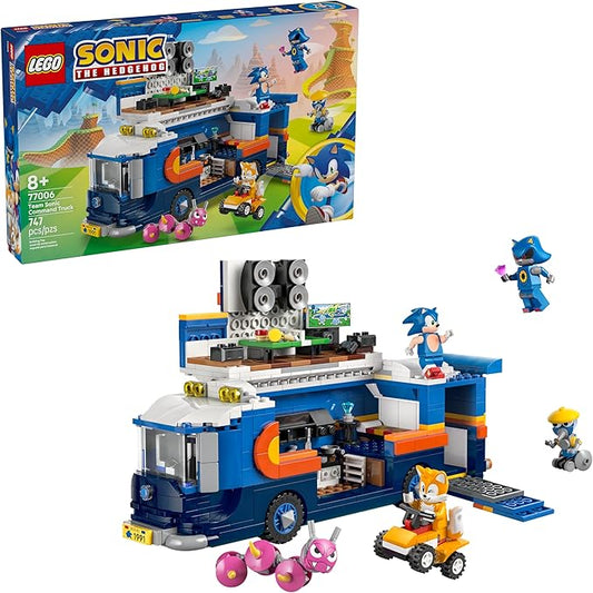 LEGO Sonic The Hedgehog Team Sonic Command Truck Building Toy - Pretend Play Vehicle W/5 Figures for Boys & Girls, Ages 8+ - Toy Building Blocks for Kids - Gift Idea for Birthdays - 77006