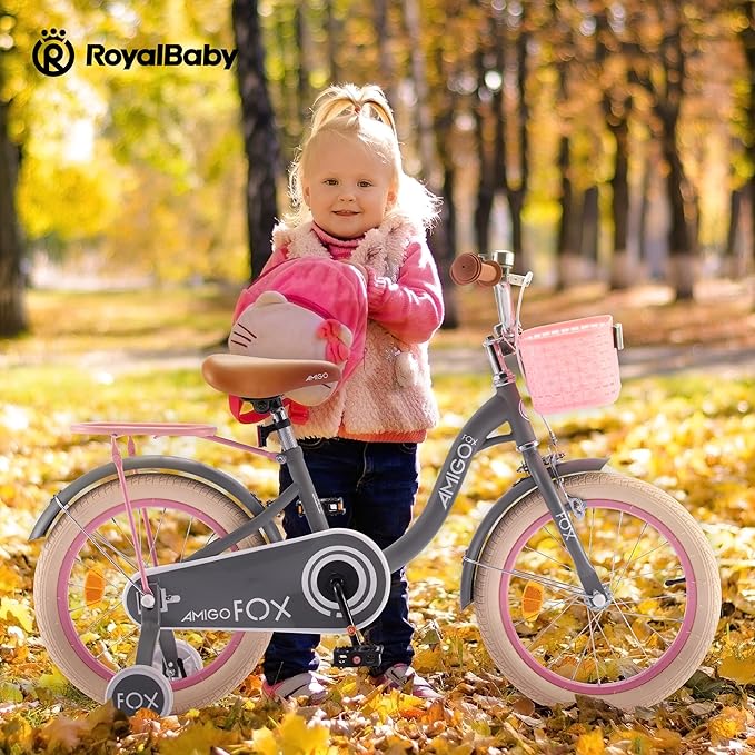 Royalbaby Princess Girls Kids Bike 12 14 16 18 20 Inch Children Bicycle with Basket for Age 3-12 Years