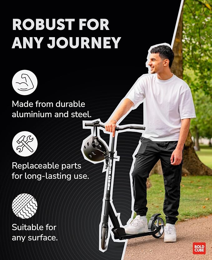 Big 2 Wheeler | Scooter for Kids & Teens Ages 7+ Years | Play & Commute | Front Suspension Fit with 200MM Wheels | Height Adjustable 86 to 111 cm