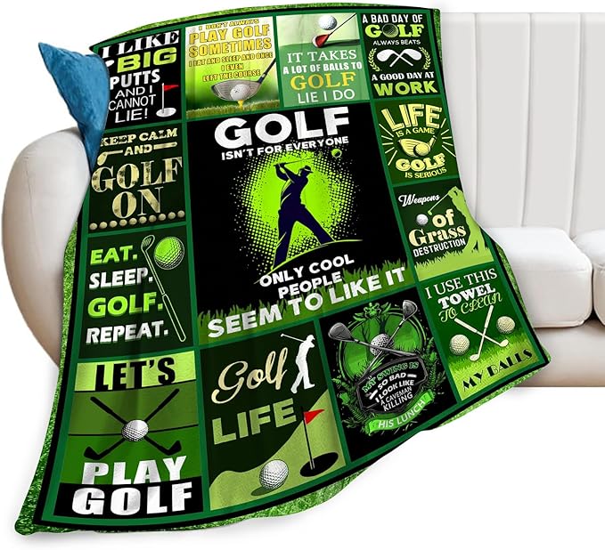 Golf Blanket Fleece Soft Warm Plush Golfing Throw Blankets Lightweight Plush Fuzzy Cozy Blanket Gifts for Lovers Men Women Suitable for Couch Sofa Bed 50"X40"