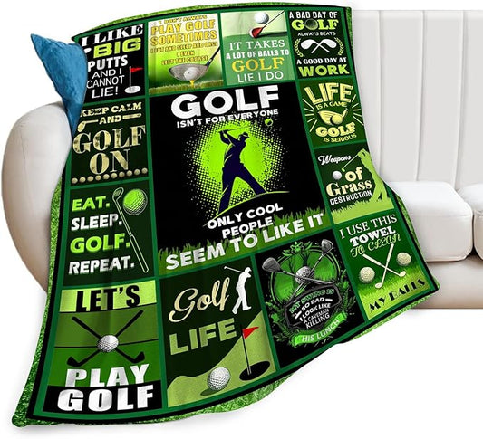 Golf Blanket Fleece Soft Warm Plush Golfing Throw Blankets Lightweight Plush Fuzzy Cozy Blanket Gifts for Lovers Men Women Suitable for Couch Sofa Bed 60"X50"