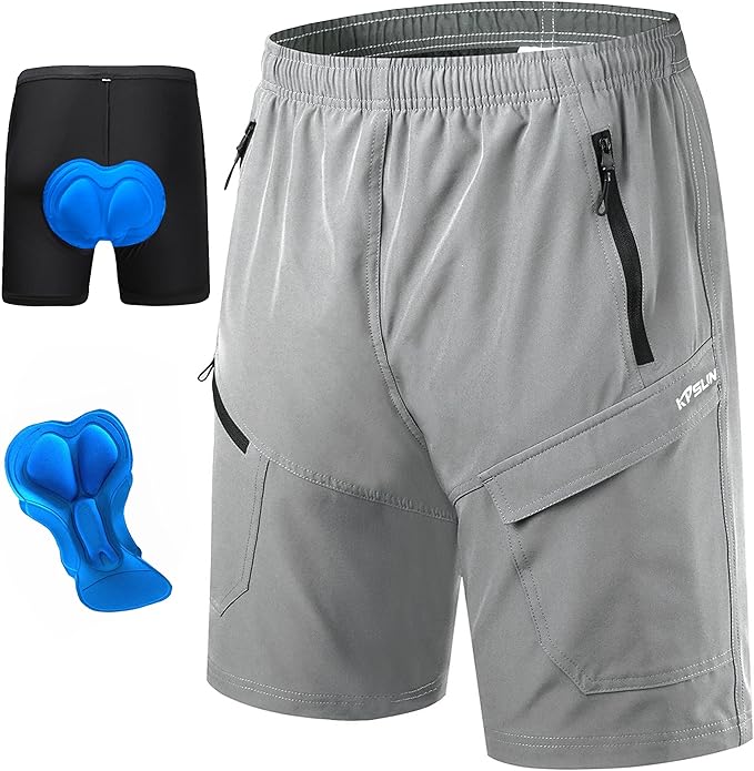 Men's Mountain Bike Shorts 3D Padded Baggy Bicycle Riding Cycling Shorts Quick Dry Lightweight Biking Shorts