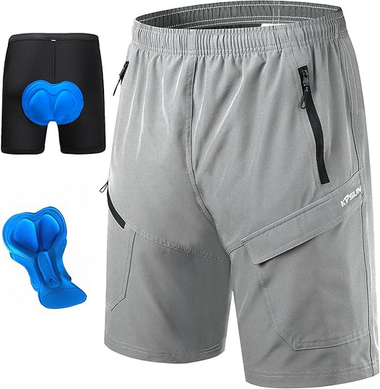 Men's Mountain Bike Shorts 3D Padded Baggy Bicycle Riding Cycling Shorts Quick Dry Lightweight Biking Shorts