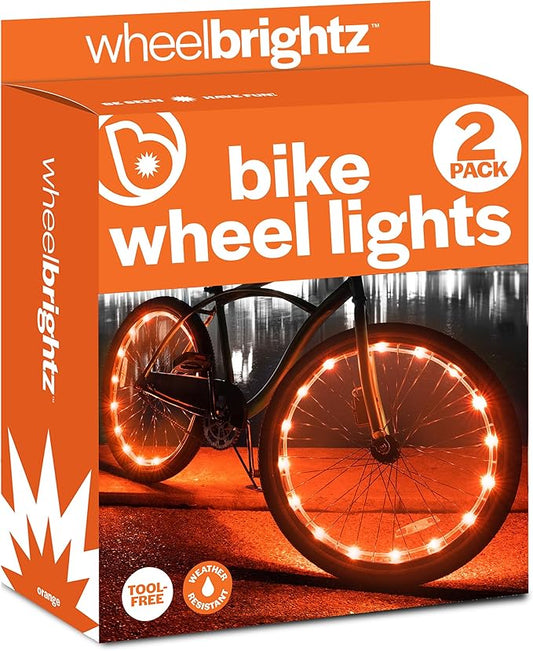 Brightz WheelBrightz LED Bike Wheel Lights - 2025 Edition with Superior Straps & LED-Weatherproof Shield! 14 Colors - Unmatched Durability, Visibility & 48+ Hours of Dazzling Illumination