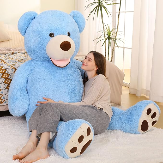 MorisMos Giant Teddy Bear Plush 6ft, Life Size Huge Blue Teddy Bears for Girlfriend, 6 Foot Large Big Stuffed Animal Gifts Lover on Valentines, Anniversary, Birthday