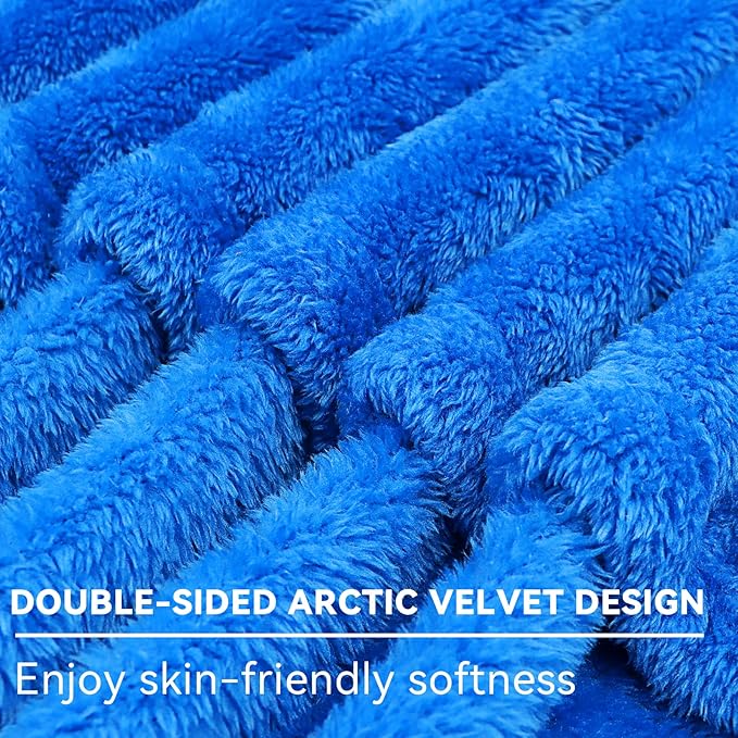 Fleece Throw Blanket Cozy Soft Lightweight Throw Blankets Warm Plush Blue Fall Blankets and Throws Couch Sofa Bed Camping Travel Picnic Outdoor Blanket Bedding Kid Baby Boys Girls Adults 50x70 in