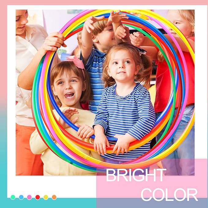 Kathfly Exercise Hoops Plastic Toy for Kids Adults Bulk Hoops Kids School PE Sports Playground Playing Fitness Gymnastics Equipment Party Games