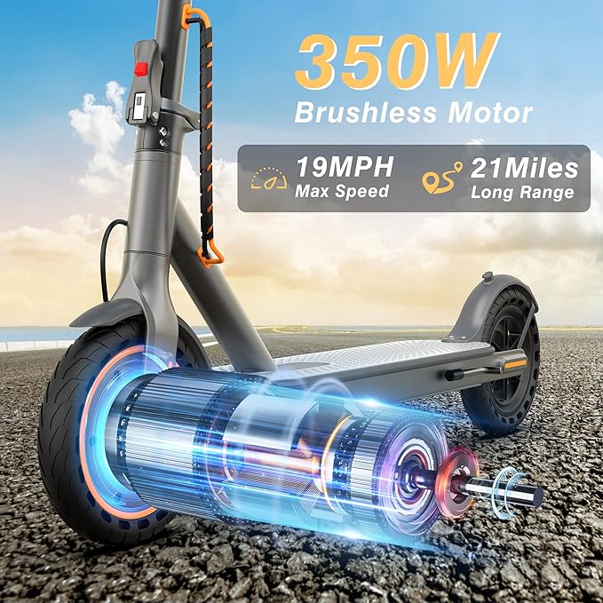 WERHY Electric Scooter, 350W/500W Motor, Top Speed 19/22 mph, Max 16/23/25/28Miles Ranges, Foldable E Scooter for Adults