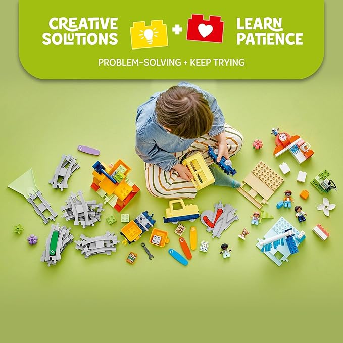 LEGO DUPLO Town Big Interactive Community Train Set - Learning Toddler Train Toy Playset for Boys and Girls, Ages 3+ - Gift Idea for Birthdays and Holidays - 10428