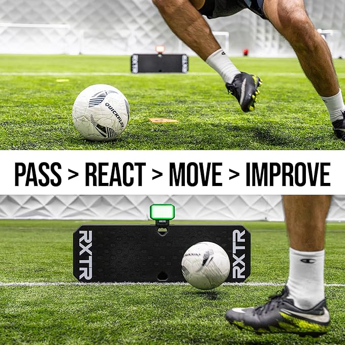 RXTR Reaction Training Light - Smart Soccer Training Device with Real-Time Scoring, Built-in Drills, Compatible with QUICKPLAY Rebounder Boards, No App Required
