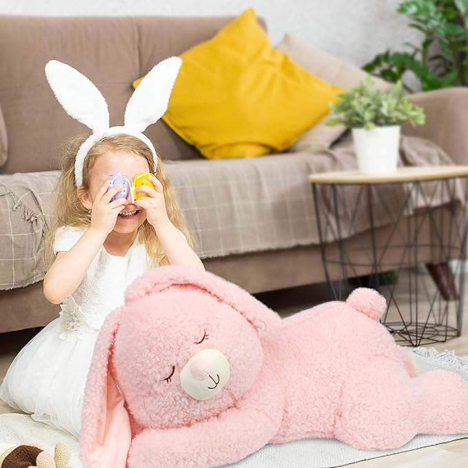 Bunny Stuffed Animal, Giant 31.5" Easter Stuffed Bunny, Large Soft Plush Rabbit Toy Birthday Party Gifts for Kids Girls Boys