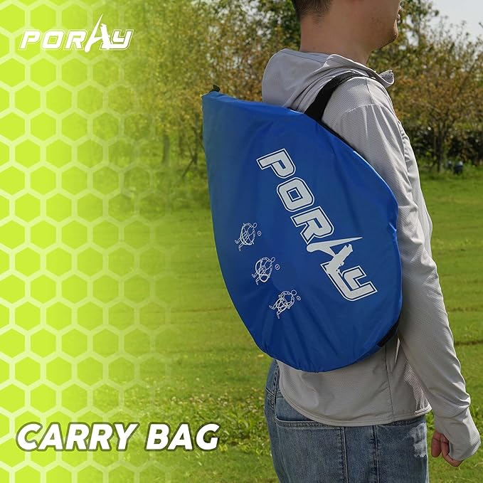 Poray Soccer Goal for Kid Easy-up Set of Two Portable Soccer Net 210D Oxford with 8 Field Marker Cones Extra Stakes Fun for Backyard and Soccer Training