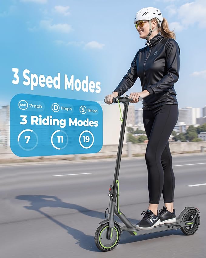 Electric Scooter - 8.5"/10'' Solid Tires, 350W/500W Motor, Up to 19-22MPH and 21-24Miles Long-Range Portable Commuting Scooter for Adults with Double Braking System and App