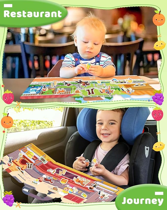 Benresive Reusable Sticker Book for Toddlers 2-4 Years, Fun Travel Stickers for Kids, Waterproof Sticker Books for Toddlers 1-3, Crafts Activities for Toddler 1-3 2-4 3-5 - Riding