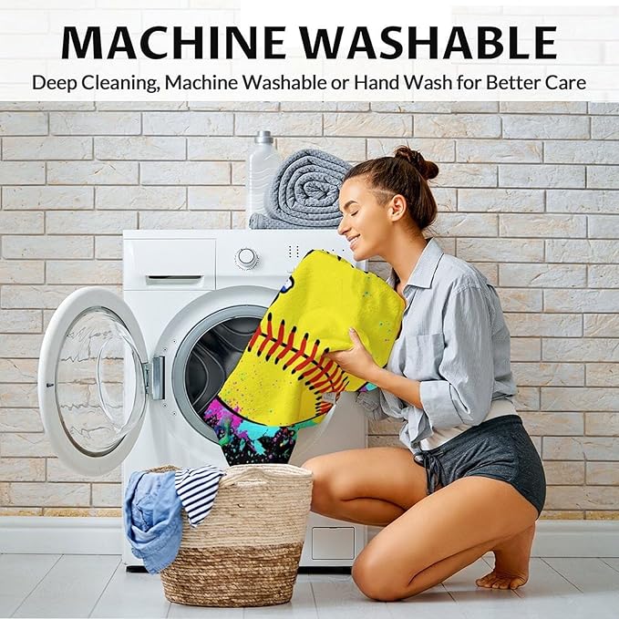 Softball Gifts for Girls 8-12 - 60x80 Inches Softball Throw Blanket for Adults - Black Warm Fuzzy Blankets for Sofa, Bed & Living Room