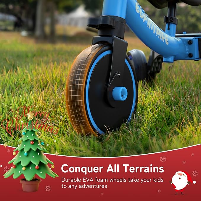 besrey 5 in 1 Toddler Bike for 1 Year to 4 Years Old Kids, Toddler Tricycle Kids Trikes Tricycle, Toys for Boy & Girl, Balance Training, Removable Pedals