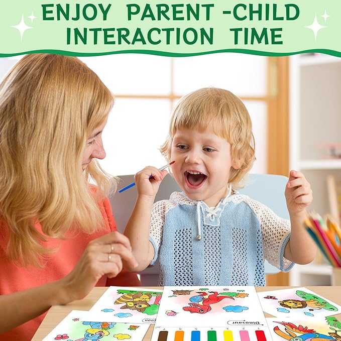 Paint with Water Coloring Books for Toddlers,Animal Theme Mess Free Watercolor Painting Papers for Kids Water Color Paint Kit Art Craft Gift for Ages 1-3, 4-8