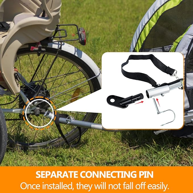 Bike Trailer Hitch Connector Coupler Bicycle Adapter for Children's Trailers,Cargo and Pet Bicycle Trailers,Black Adapter Accessories