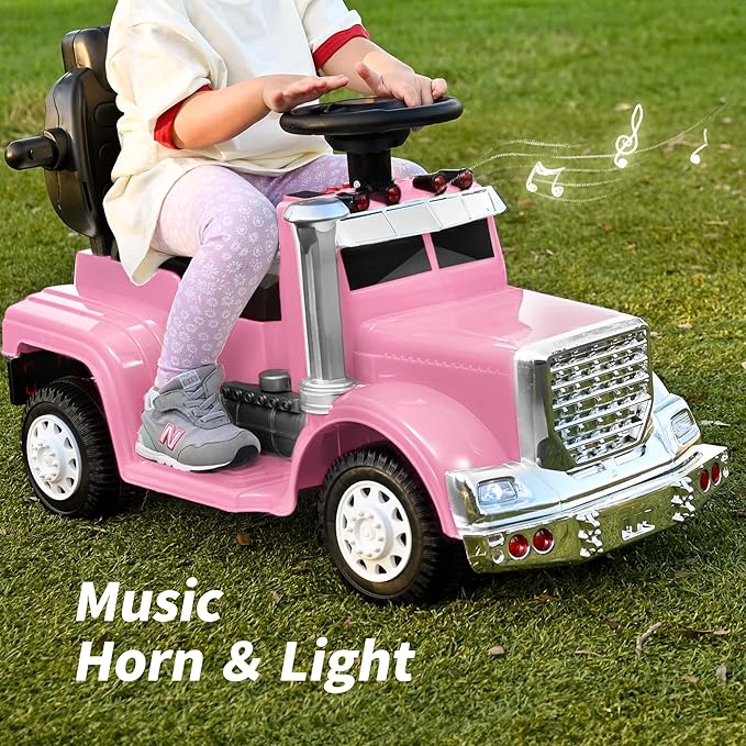 3-in-1 Ride on Push Car for Toddler with Handle, Toddler Ride on Toy for Girls Aged 1-3, Stroller Sliding Walking Car w/Music, Horn and Lights - Pink