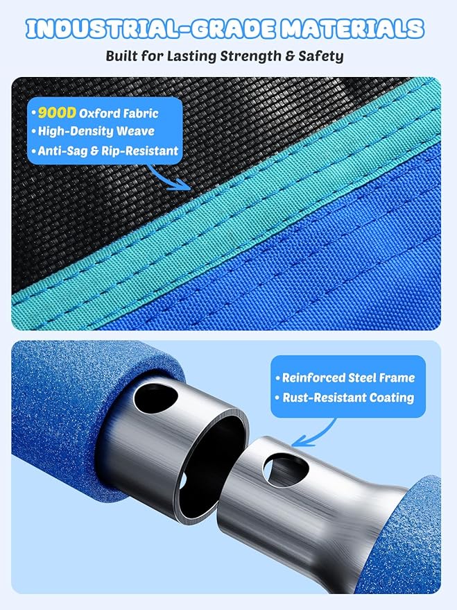 Trekassy 60" Extra Large Rectangle Tree Swing - Heavy Duty 700lb Capacity, Waterproof Platform for Kids & Adults with Complete Installation Kit & 2 Tree Straps (Blue)