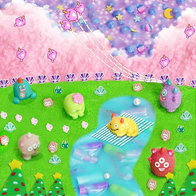 Monster Slime Kit 6×100ml, Slime Variety Pack with Different Textures, Fun Sensory Slimes Toys for Kids Adults, Slime Party Favors for Christmas Halloween Birthday Gifts