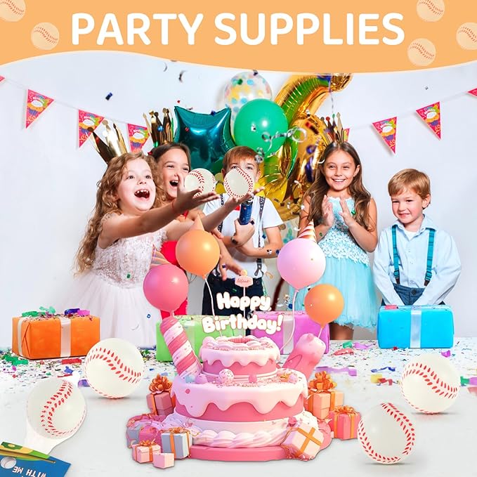 LiYiQ 24Pcs Baseball Party Favors 2.36 Inch Baseball Stress Balls for Kids Baseball Birthday Favors Foam Baseballs Birthday Decorations Baseballs Goodie Bag Stuffers
