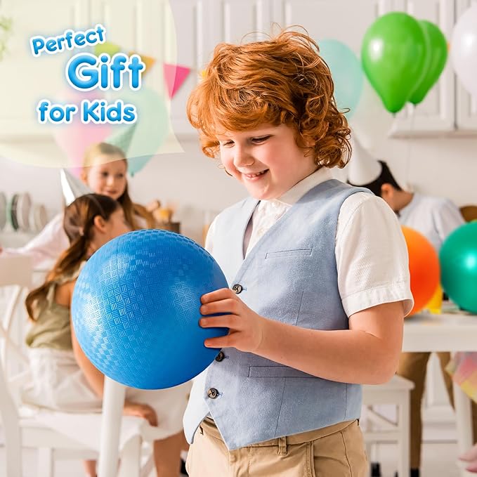 EVERICH Playground Balls Kickball, 6 or 12 Pack 8.5" Dodgeballs Bouncy Kick Balls for Kids Adults Outdoor Indoor, 4 Square Ball School Yard Games for Boys Girls 3-5 5-8 8-12 with Pump