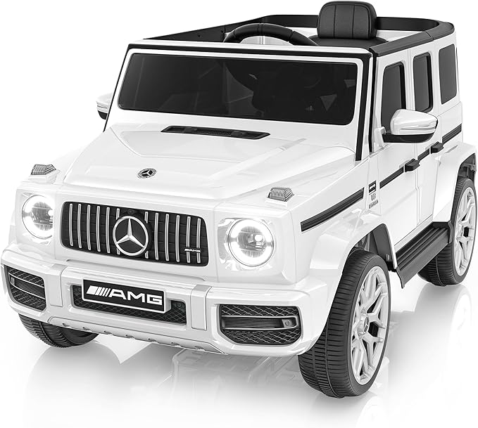 Licensed Mercedes Benz G63 Kids Electric Car, g Wagon 12V Ride on Car w/High Window, Remote Control, 3 Speeds, Music Player, Horn & LED Lights for Toddlers