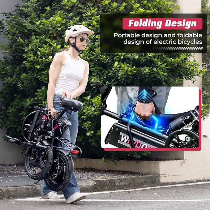 S14/S16 Electric Bike for Adults, Max 19/22 MPH Speed & 28/50 Miles Range (PAS), 500W/750W Peak Motor, Foldable, Lightweight, Shock Absorbers, UL 2849 Certified Ebike