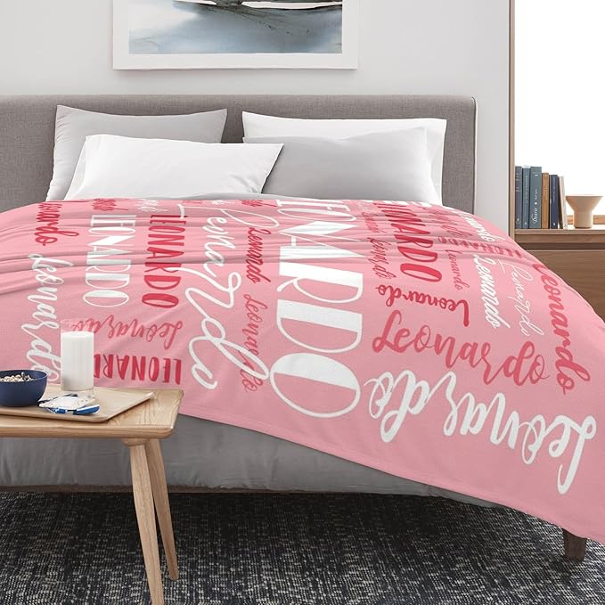 Name Blanket Personalized Blanket for Adult Kids Flannel Customize Throw Blanket Custom (Color 01, 60 x 80 Inches)