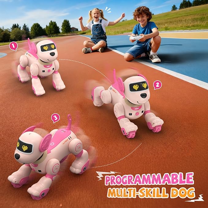 anysun Robot Dog for Kids, Remote Control Dog with Voice and Touch Interaction, Followable Programmable Dog Robot, Singing, Dancing, Talking, Smart Stunt Robot Dog Toy Gift for Boys Girls